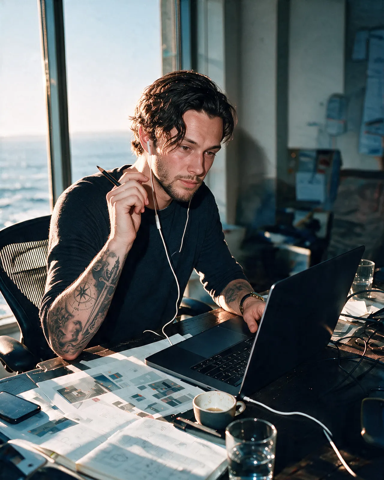 Jayden Mason, founder of Axolist, working at his desk